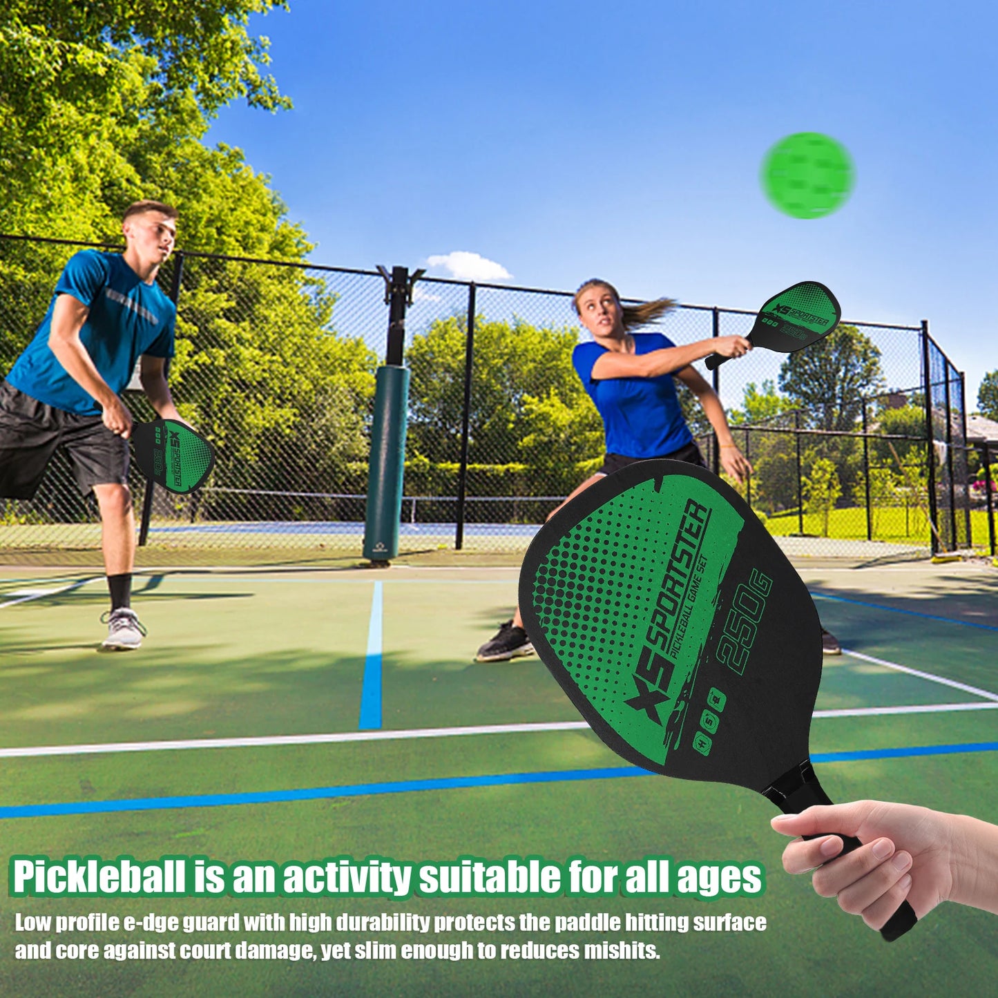 XS Sportster 250G Pickleball Set – Green Edition