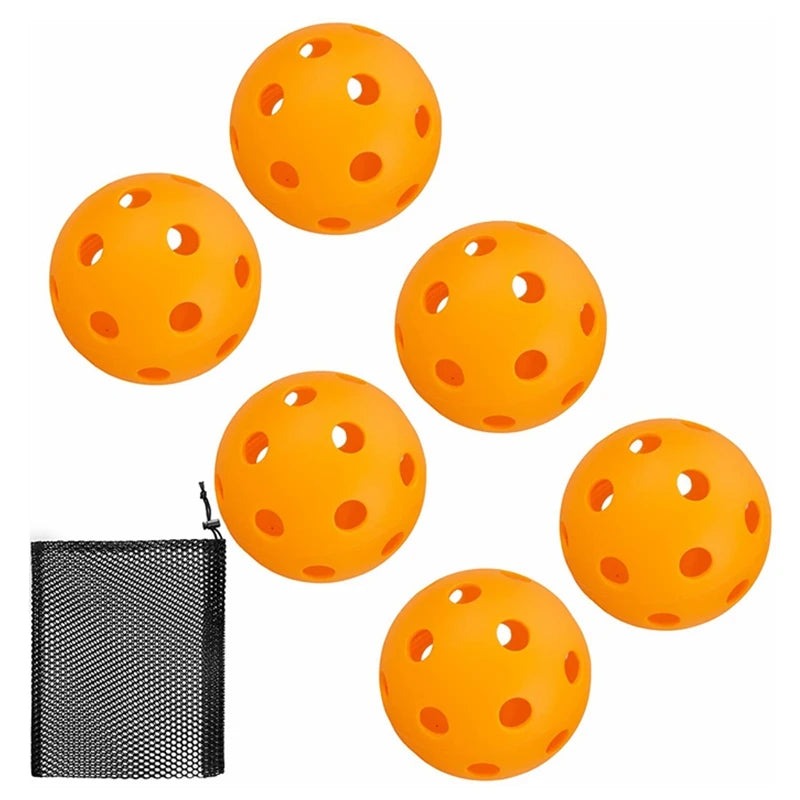 ProShot 6-Pack Outdoor Pickleball Balls with Mesh Carry Bag – Orange Edition