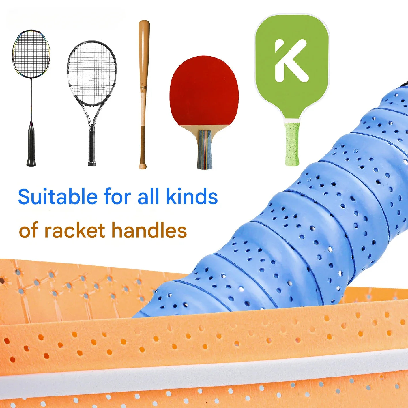 GripPro EVA Perforated Overgrips (Anti-Slip + Breathable)